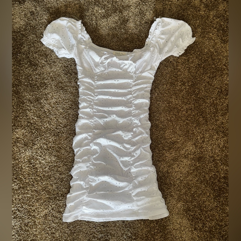 White Ruched Dress